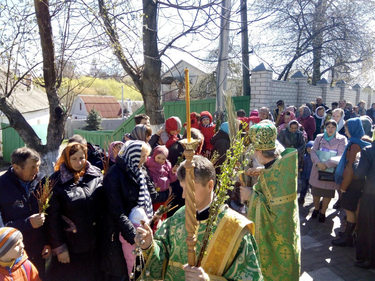 На Вербну Неділю духовенство та прихожани Свято-Успенського архієрейського собору м. Житомира молились разом за мир в Україні
