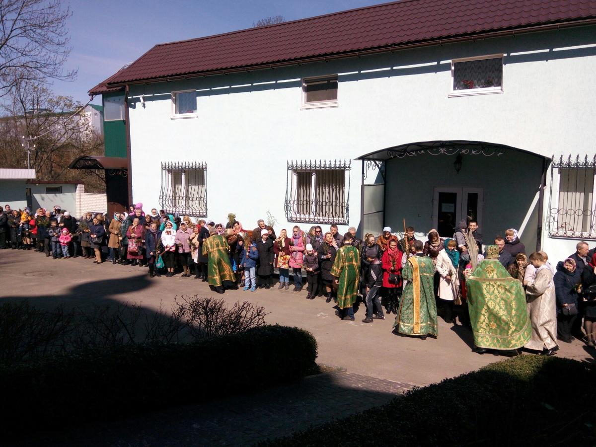 На Вербну Неділю духовенство та прихожани Свято-Успенського архієрейського собору м. Житомира молились разом за мир в Україні
