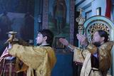 Богослужіння у Спасо-Преображенському Тригірському чоловічому монастрі.
