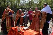 Митрополит Никодим звершив Чин освячення накупольного хреста новоспоруджуваного Свято-Успенського храму в м. Бердичеві